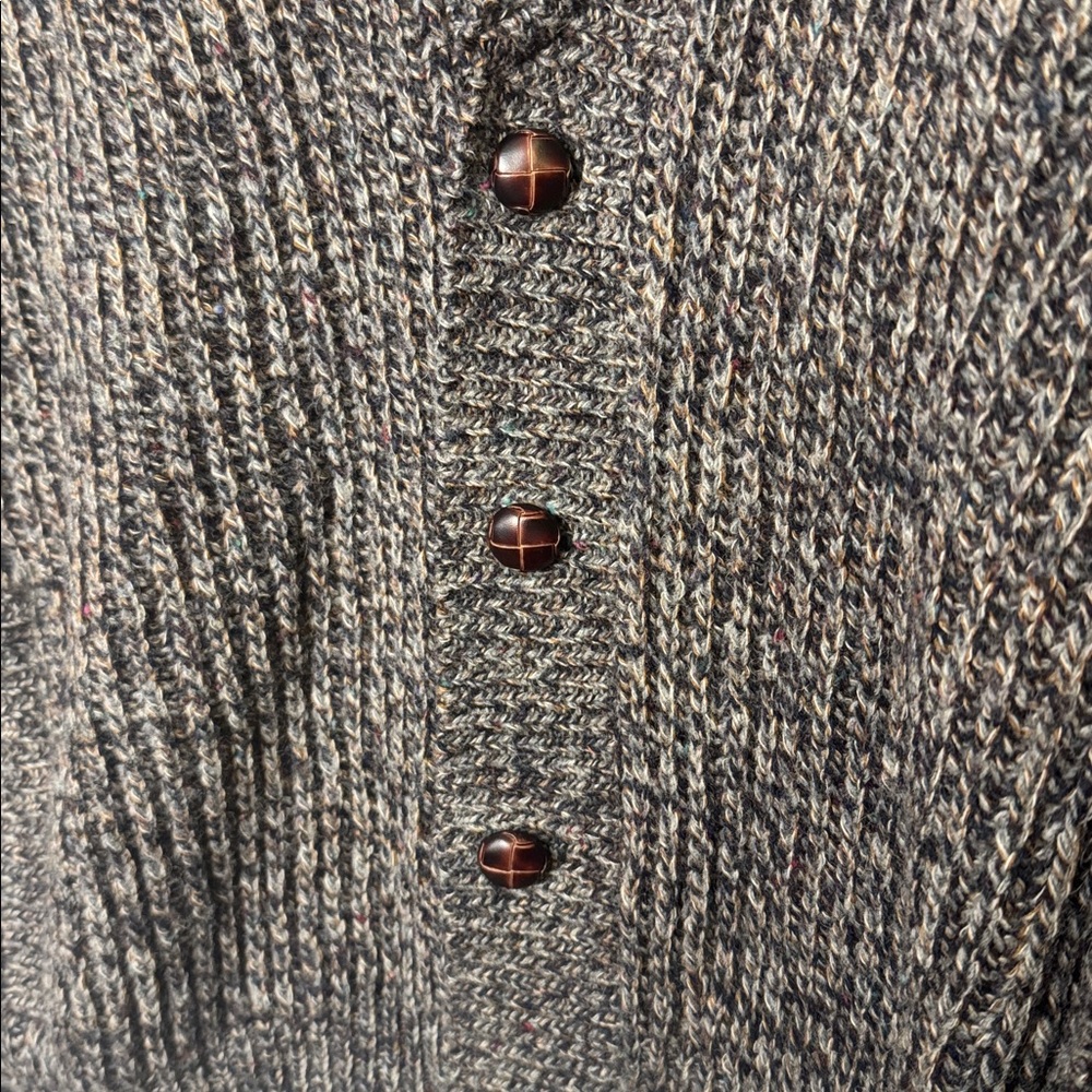 Pendleton Brown and Black Tweed Button Cardigan Virgin Wool  XL fits like a L - Picture 3 of 6